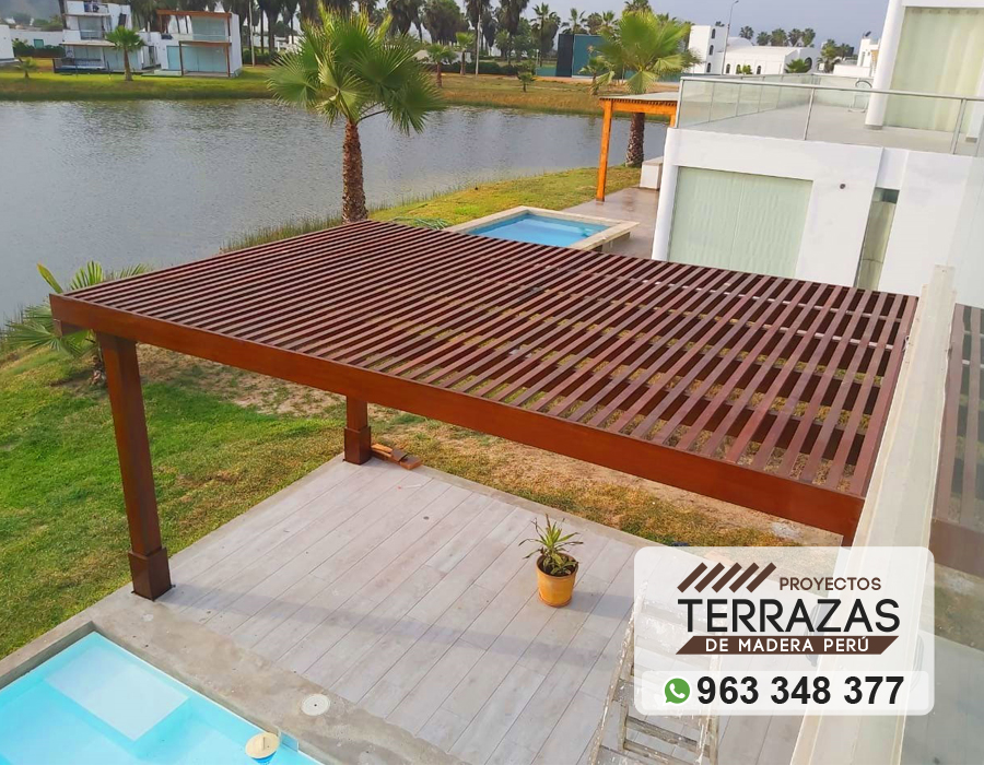 instalacion de techos sol y sombra con finos acabados, techos de madera, proyectos de terrazas de madera