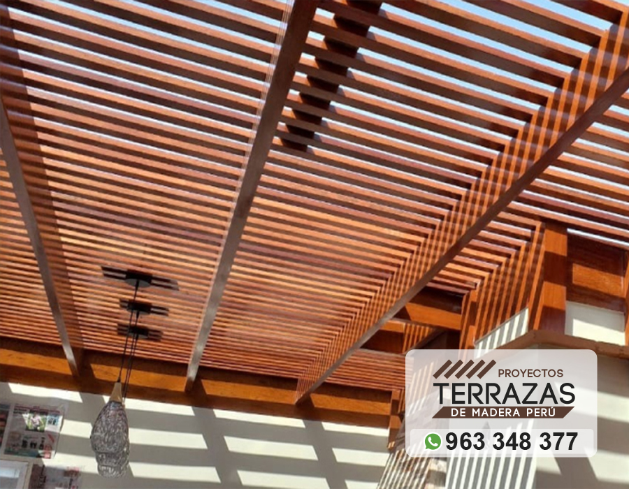 instalacion de techos sol y sombra con finos acabados, techos de madera, proyectos de terrazas de madera
