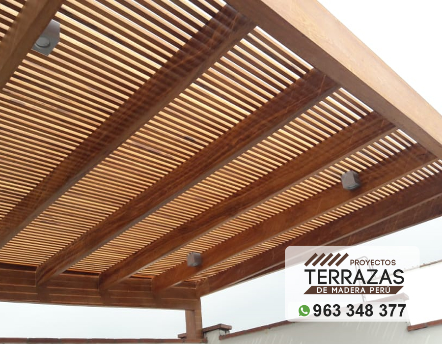 instalacion de techos sol y sombra con finos acabados, techos de madera, proyectos de terrazas de madera