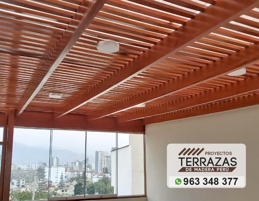 instalacion de techos de madera con finos acabados, diseño de techos sol y sombra a medida